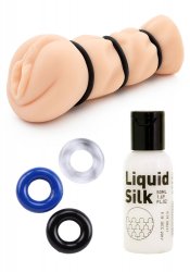 Lösvagina kit med glidmedel och penisringar