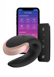 Satisfyer Double Love Parvibrator, Svart