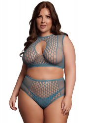 Two Piece Set Fishnet And Fence Net, blue - Queen Size