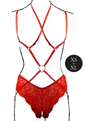 Stupid Cupid Heart Harness Red