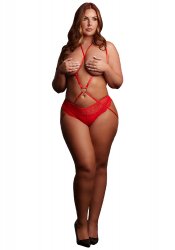 Stupid Cupid Heart Harness Red Queen Size