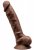 Dual Density Brun Dildo med pung 23 cm