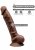 Dual Density Brun Dildo med pung 23 cm