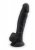 Dual Density Svart Dildo med pung 18 cm