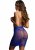 High-waist fishnet skirt blå