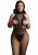 High neck fishnet and lace bodystocking - Queen Size