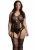 Opaque lace suspender bodystocking - Queen Size
