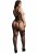High neck key-hole suspender bodystocking - Queen Size