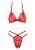 Bra and String Set, Röd