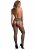 Fishnet and lace garterbelt stockings, green