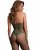 High neck fishnet and lace bodystocking, green