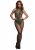 High neck fishnet and lace bodystocking, green