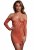Long-Sleeved Net Mini Dress, red