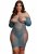 Long-Sleeved Net Mini Dress, blue - Queen Size