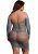 Long-Sleeved Net Mini Dress, blue - Queen Size