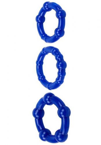 Stay Hard Cockrings Blue 3-pack