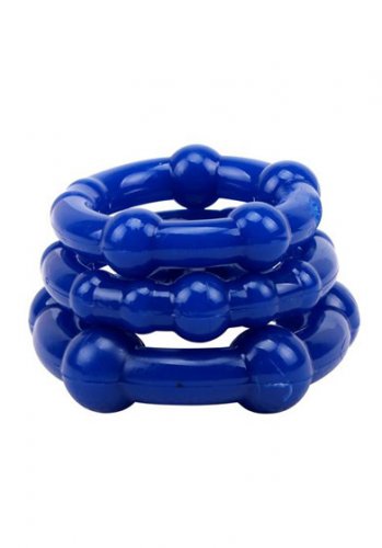 Stay Hard Cockrings Blue 3-pack