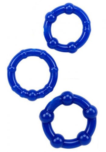 Stay Hard Cockrings Blue 3-pack