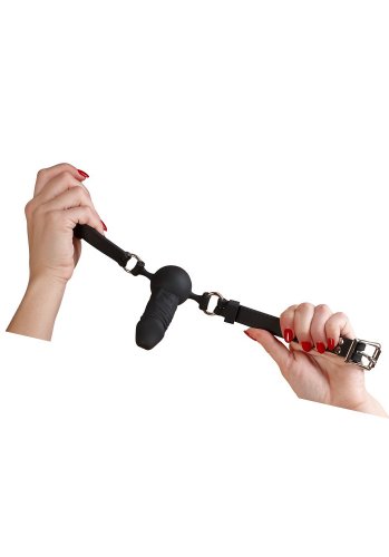 Gagboll med silikon penis