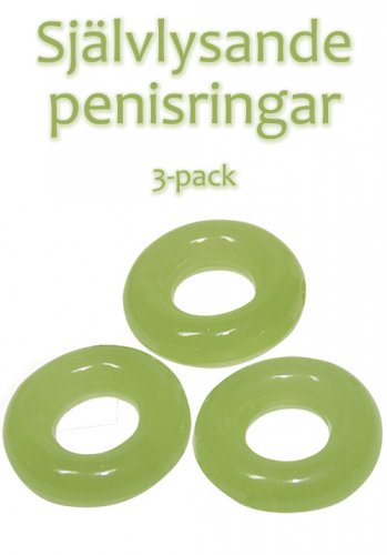 Självlysande penisringar - 3 pack