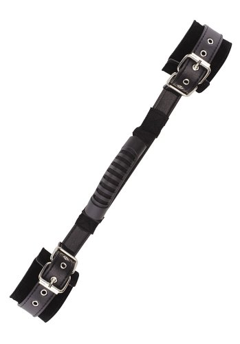 Adjustable leather handcuffs Black
