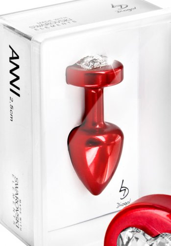 Anni by Diogol buttplug Heart Red 25 mm
