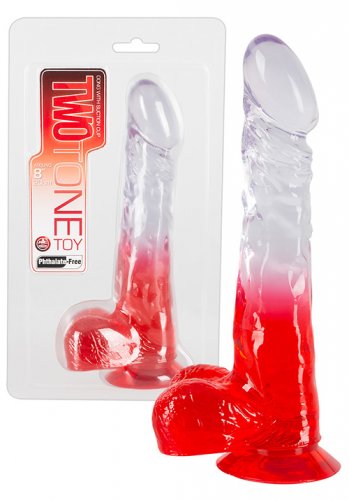 TwoTone Dildo 8 Inch, Red