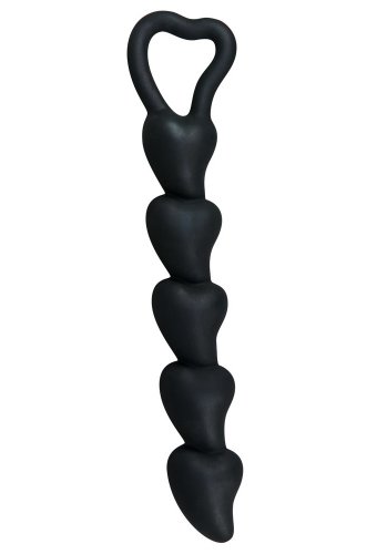 Black Velvet Heart Anal Beads