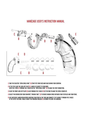 Mancage Modell 02 Kyskhetsbälte, transparent