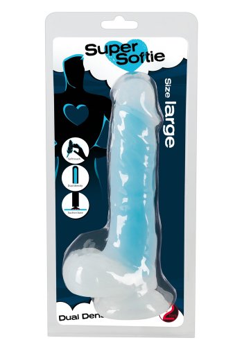 Realistisk dildo med sugpropp, blå