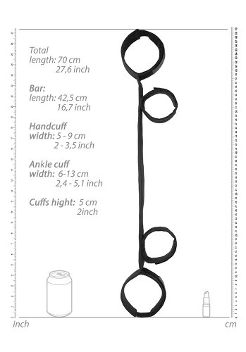Spreader Bar with Hand and Ankle Cuffs
