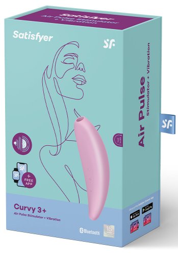 Satisfyer Curvy 3 Plus Rosa, Lufttrycksvibrator med App