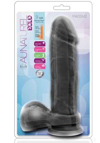 Massive Dual Density Black Dildo 21 cm