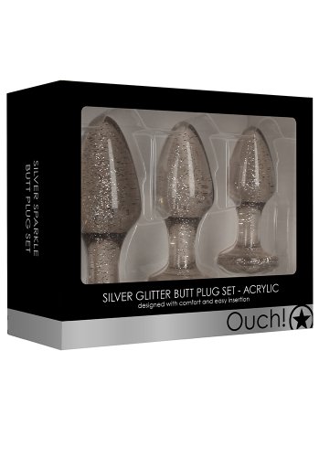 Glitter Analplugg-Set 3 delar