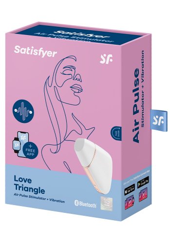 Satisfyer Love Triangle White, Lufttrycksvibrator med App