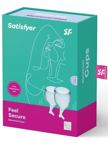 Satisfyer Feel Secure Menskopp, Ljusblå 2-pack