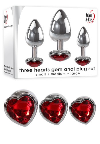Three Heart Gem Anal Plug Set