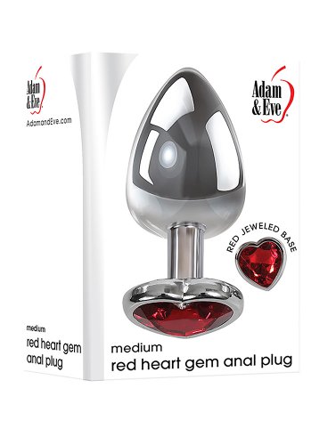 Medium Red Heart Gem Anal Plug