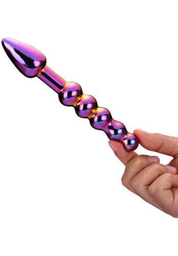 Glamour Glass Ridged Anal Dildo