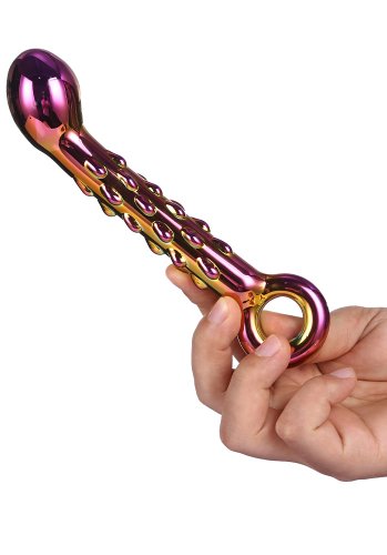 Glamour Glass Ribbed G-Spot dildo