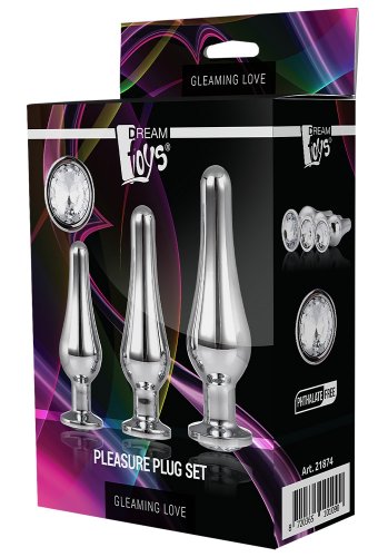 Gleaming Love Pleasure Plug Set, Silver
