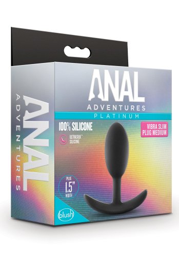 Anal Adventures Platinum Vibra Slim Plug, Medium