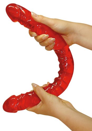 Dubbeldildo 43 cm, Röd