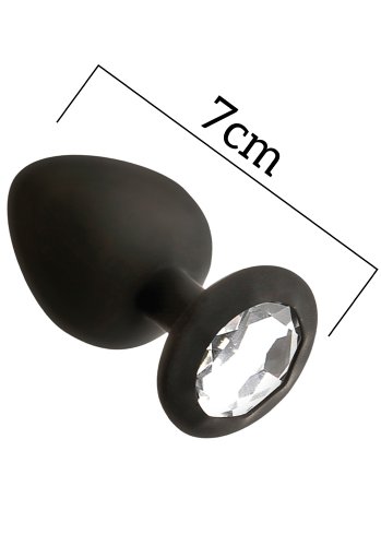 Svart Analplugg med sten