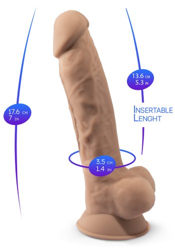 Dual Density Dildo med pung 18 cm
