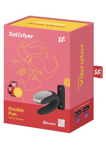Satisfyer Double Fun Parvibrator, Svart
