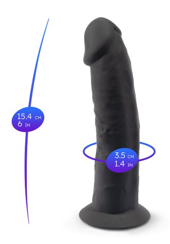 Dual Density Svart Dildo 15 cm