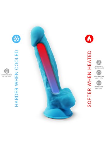 Dual Density Blå Dildo med pung 18 cm