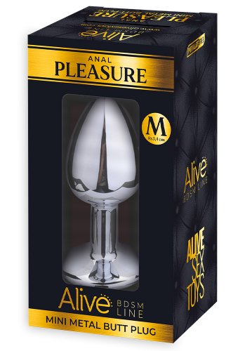 Alive BDSM Line Analplugg metall Medium, Klar