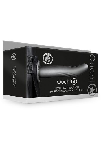 Ouch! Gunmetall Hollow Strap-On 20 cm
